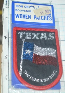 TEXAS THE LONE STAR STATE FLAG WOVEN NIP NOS VINTAGE SPARKLE PATCH - Picture 1 of 2