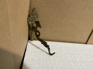 Einzigartiger antiker asiatischer Messing Drache Koi Wand Pflanze Kleiderhaken 5" glückliches Paar - Bild 1 von 7