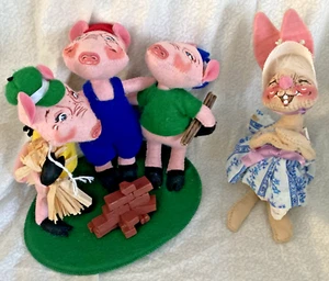 Annalee The 3 Little Pigs 2012 & Easter Bunny 1976 - Picture 1 of 7