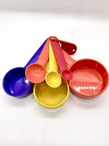 Farberware Color Set of 3 Nesting Measuring Spoons and 3 Cups MultiColor Durable - Picture 1 of 6