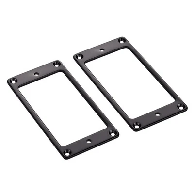 2* Black Iron Humbucker Pickup Mounting Ring Frame Bridge Neck Flat Parts A - Image 1 of 4