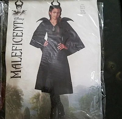 NEW Disney Maleficent Black Gown Deluxe Child Costume 10 12 Large - Image 1 of 3