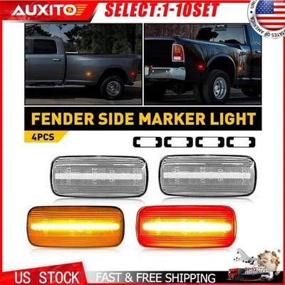 Luces LED laterales transparentes delanteras traseras para Dodge Ram 2500 10-18 dobles 4-20X Foto 1 de 4