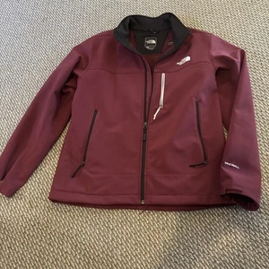 The North Face Windwall Softshell Jacket Men's M Burgundy Fleece Lined whitelogo - Picture 1 of 6