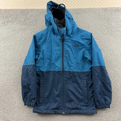 The North Face Jacket Boys Medium 10/12 Blue DryVent Rain Hooded Zip Outdoor - Image 1 of 4