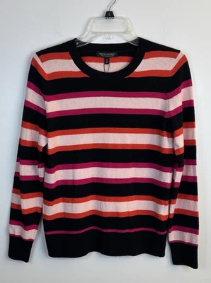 BANANA REPUBLIC Italian Merino Blend Stripe Sweater Women Medium Crew Neck NEW! - Image 1 of 4