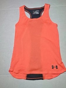Under Armour Heat Gear Activewear Tank Top Coral/ Grey Youth Medium - Picture 1 of 9