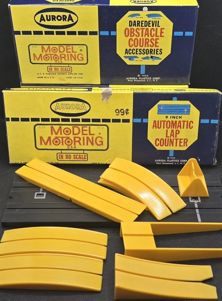 Vintage 1960s Aurora HO Scale Daredevil Sets (2) Lap Counter Two Lane w/ Boxes - Image 1 of 4