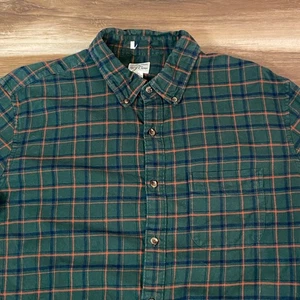 J Crew Mens Green Plaid Button Down Shirt Large Long Sleeve Cotton Size L - Picture 1 of 9