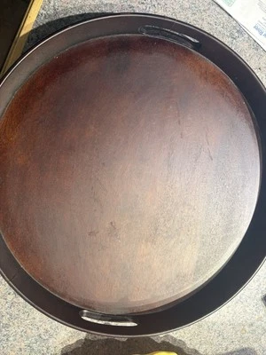 Crate And Barrel Large Round Ottoman Tray - Image 1 of 4