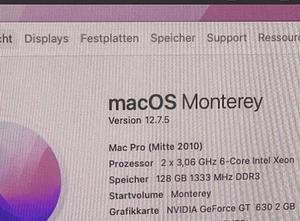 Apple Mac Pro 5.1 2010 12Core 3,06GHz 128GB RAM 1TB SSD Monterey - Bild 1 von 6