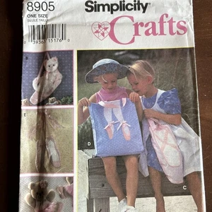 Simplicity Sewing Pattern Ballet Ballerina Cat Bear Wall Hangings & Totes UNCUT - Picture 1 of 3