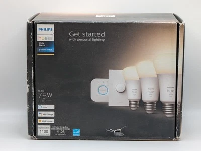 Philips Hue Smart Light Starter Kit | Bridge, Smart Button, Three White Bulbs - Image 1 of 4