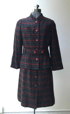 Vintage 1960's Emanuel Ungaro Brown Wool Dress with Jacket - Image 1 of 4
