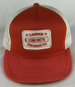Carder Concrete Products Patch SnapBack Trucker Mesh Hat Cap YR Headware Orange - Picture 1 of 12