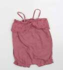 George Girls Pink 100% Cotton T-Shirt Dress Size 12-18 Months Off The Shoulder S