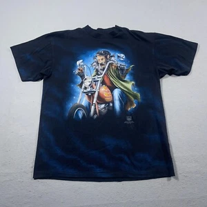 Vintage 3D Emblem Shirt Herren XL American Biker Schwarz 90s Made USA Tie-Dye - Bild 1 von 10