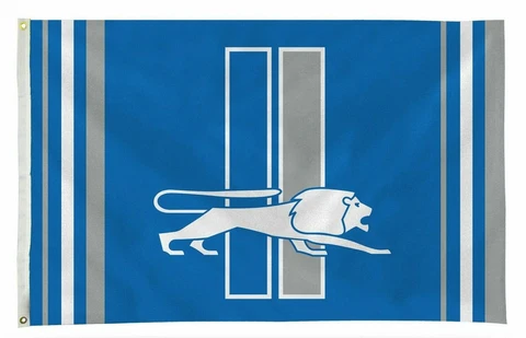 Detroit Lions Flag Banner 3x5 Retro Design Premium Outdoor House Football Cover
