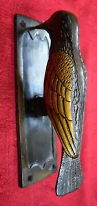Brass Bird Door Knocker Sitting Woodpecker Sparrow Bird Door Bell Ring RU66 - Picture 1 of 7