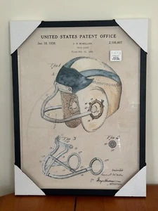 Football Helm Patent Wandbild Poster, Leinwand oder gerahmte Fußballdeko - Bild 1 von 3