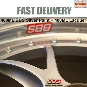 1x 400ML Aerosol German BBS Racing Satin Silver Paint + 400ML Lacquer E50 NEW - Picture 1 of 2