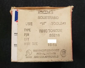 AMP (Qty 100) 33218 Wire Ring Terminals 16-14 AWG, 1/4" Bolt - B71 - Picture 1 of 2