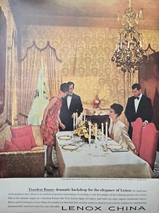Lenox China Trenton NJ Parejas Cena Formal Elegante Habitación Vintage Impreso Anuncio 1964 - Imagen 1 de 4