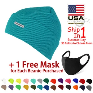 2025 Mororock Rib-Knit Acrylic Beanie Winter Lightweight Cuff Unisex Man women - Picture 1 of 96