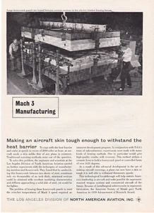 1961 North American Aviation Aircraft Skin Print Ad Mach 3 Men Working in Plant - Picture 1 of 6