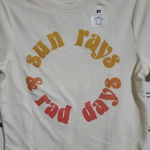 Girls Shirt Sleeve 5T Sun Rays Rad Days Yellowish - Picture 1 of 4