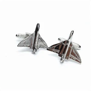 Avro Vulcan Bomber silver-plated torpedo cufflinks in padded gift box - Picture 1 of 1
