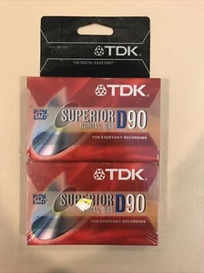 Casete TDK Superior D90 cintas de sesgo normal 2 casetes en blanco NUEVO SELLADO - Imagen 1 de 3