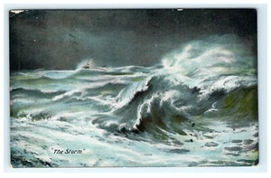 The Storm Ocean View Long Branch NJ, New Jersey Postcard - Picture 1 of 2