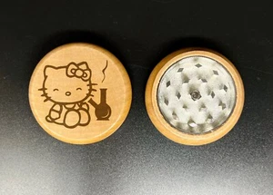 HelloKitty double side engraving wood kitchen herb grinder Personalized gift - Picture 1 of 4