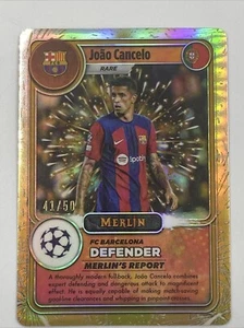 2023-24 Topps Merlin JOÃO CANCELO Gamers Lightning Gold Refractor /50 Barcelona - Imagen 1 de 7