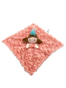 EBBA Pink & Blue Girl Doll Lovey Security Blanket Aurora World Washed Clean - Picture 1 of 8