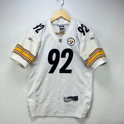 Camiseta deportiva vintage cosida James Harrison Reebok juvenil XL de los Pittsburgh Steelers NFL Foto 1 de 4