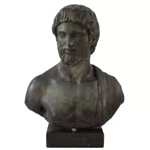 Asclepius God of healing bust sculpture handmade plaster artifact bronze effect - Picture 1 of 3