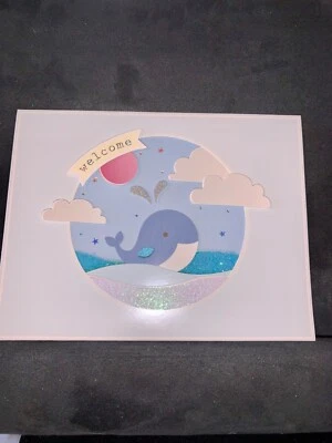 New Baby Card! Adorable 3D Baby Whale Congratulations! - Image 1 of 4