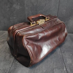 Vintage Arzt Leder Tasche Arzttasche Leder Braun Retro Apothekertasche Mascetti - Picture 1 of 23