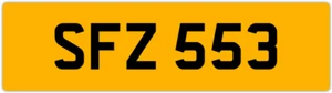 SFZ 553 S 3x3 PLACA DE MATRÍCULA PRIVADA SIN FECHA SAM SUE SAL STU SOPHIA SOFIA SOPHIE - Imagen 1 de 1