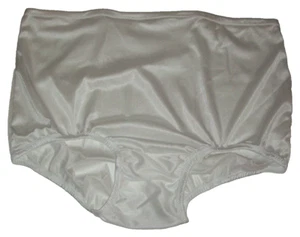 WHITE NYLON TRICOT 2 Layer Wider Crotch PANTY Encased 12" SIDES Elastic 40-48 3X - Picture 1 of 1