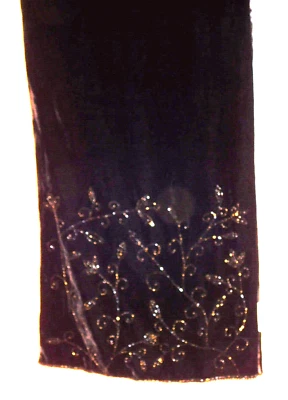 De colección. V. Fraas Negro Cuentas Terciopelo Noche Chal Envolvente Bufanda 62" x 13" Foto 1 de 4