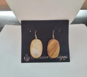 New Premier Designs Jewelry MOCHA Genuine Shell Gold Plated Earrings - Picture 1 of 3