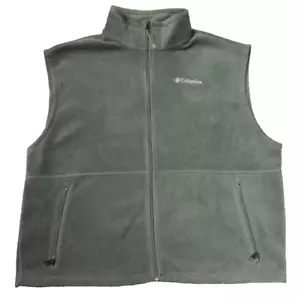 Columbia Fleece Full Zip Weste Mock Neck Reißverschlusstaschen anthrazit grau 2XL XXL - Bild 1 von 19