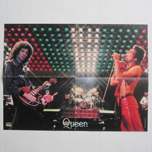 Queen 1979 Pop Rocky Live Concert Fold-Out Magazine Poster (Freddie Mercury)