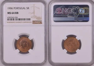 PORTUGAL | 5 REIS 1906 NGC MS64 - Picture 1 of 1