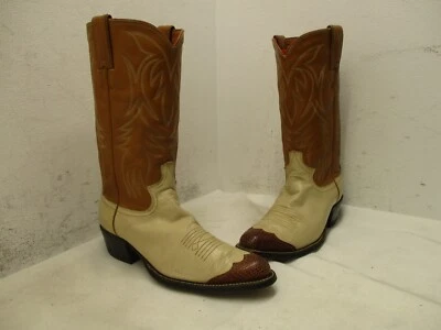 Botas de Vaquero Justin Marrón Crema Cuero Puntera De Colección Mujer Talla 6 B Estilo L4071 Foto 1 de 4