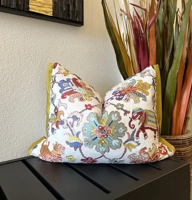 ANIMAL TAPESTRY- Jane Churchill Embroidered Pillow Cushion COVER Handcrafted - Image 1 of 4