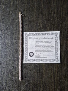 Brazalete de tenis de diamantes de 7 1/2 pulgadas estampado de ley 925 con certificado de autenticidad en tono dorado - Imagen 1 de 5